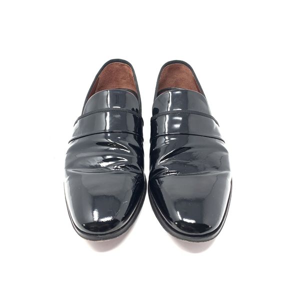 Men’s Magnanni Black Patent Leather Tuxedo Loafers Size 9 M 12893 - Picture 6 of 10